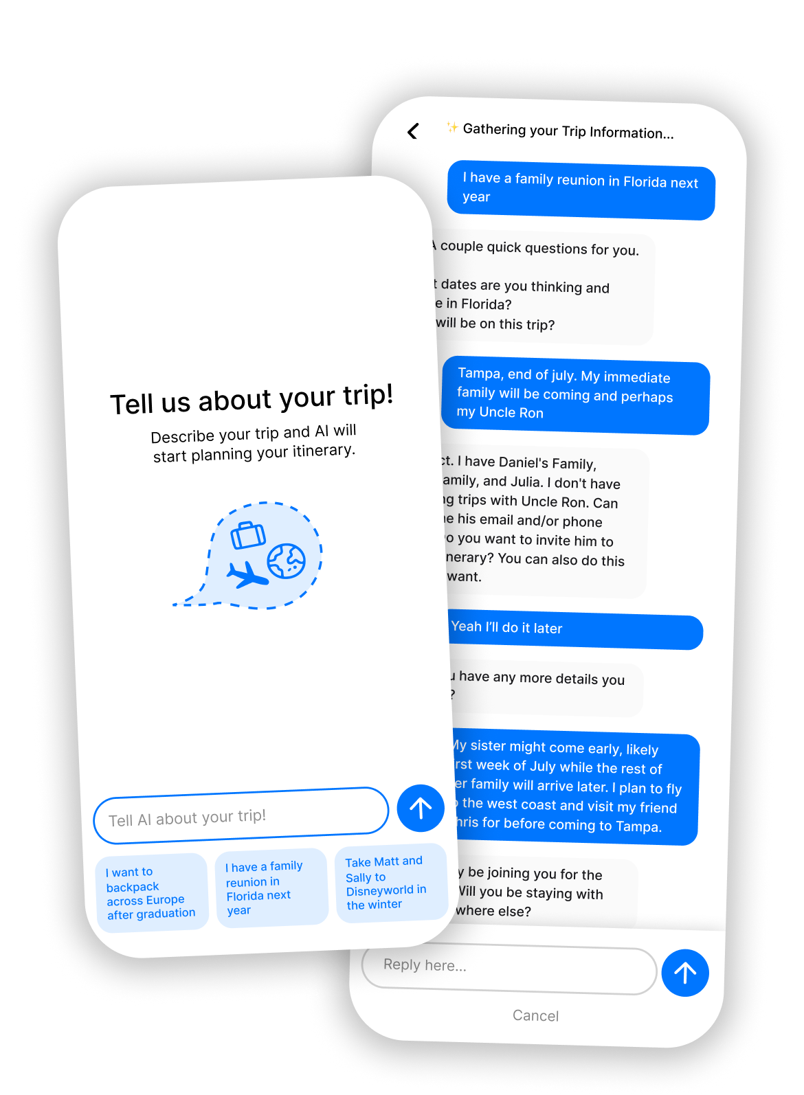 Add and remove plans with natural language.